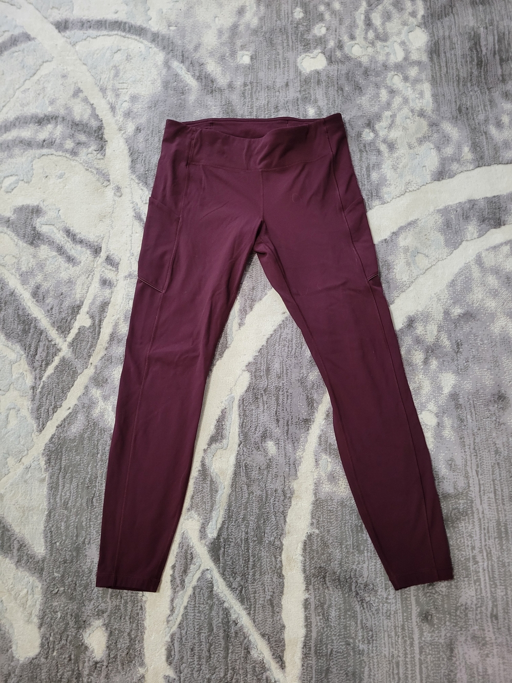 Lululemon High-Waist Wine Leggings with Side Pockets Size 10